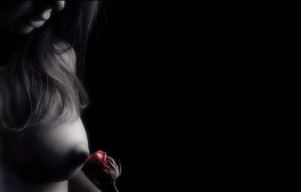 Chest, roses, nipple