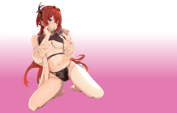 Picture girl, hot, sexy, boobs, anime, stockings, pretty, redhead