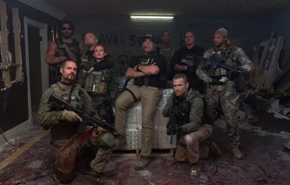 Picture team, action, Arnold Schwarzenegger, Arnold Schwarzenegger, Sabotage, Sabotage