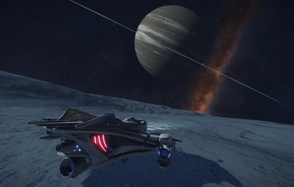 Space, nebula, planet, Spaceship, Elite: Dangerous