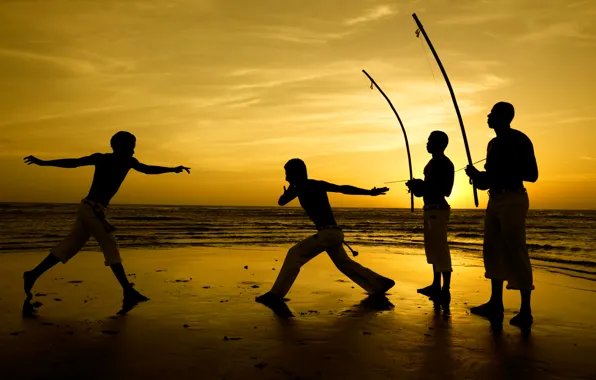 Picture beach, Brazil, Ceará, capoeira, martial arts, Jericoacoara