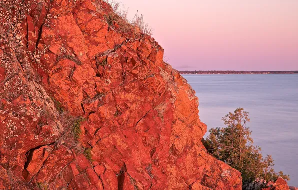 Sea, rock, lake, open, paint