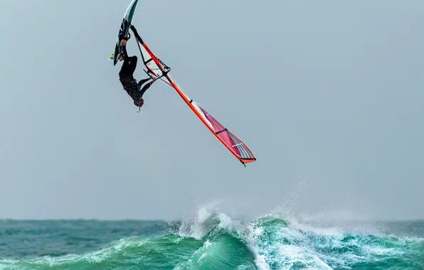 Wave, flight, jump, Windsurfing