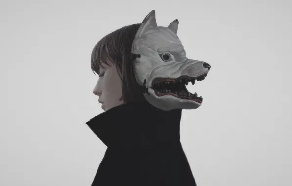 Girl, mask, beast