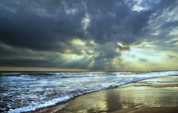 Picture sand, sea, wave, beach, morning