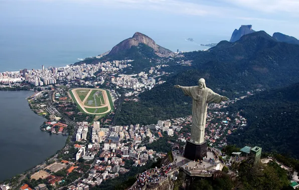 The city, the ocean, Brazil, rio de janeiro, brazil, Rio de Janeiro