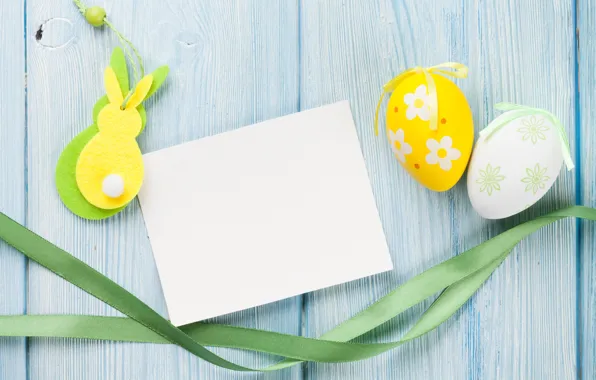 Picture Easter, yellow, wood, spring, Easter, eggs, decoration, Happy