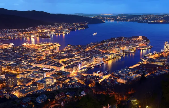 Norway, harbor, Mountains