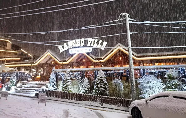 The evening, Snow, Snow, Evening, Sochi, Krasnaya Polyana, Sochi, Krasnaya Polyana