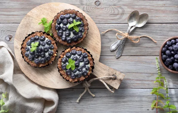 Blueberries, cake, dessert, tartlets, Anya Ivanova