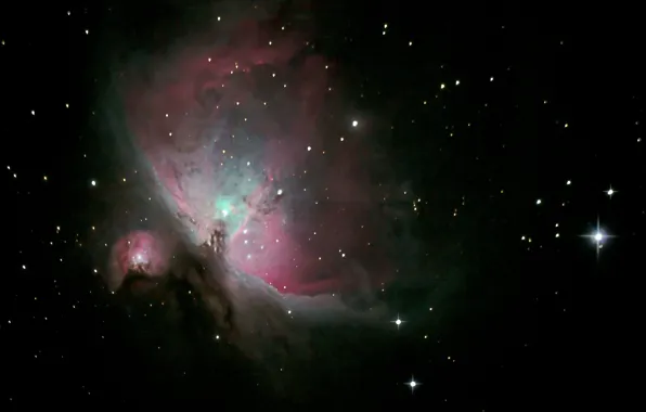 M42, is, Orion, The Orion Nebula, below, Belt