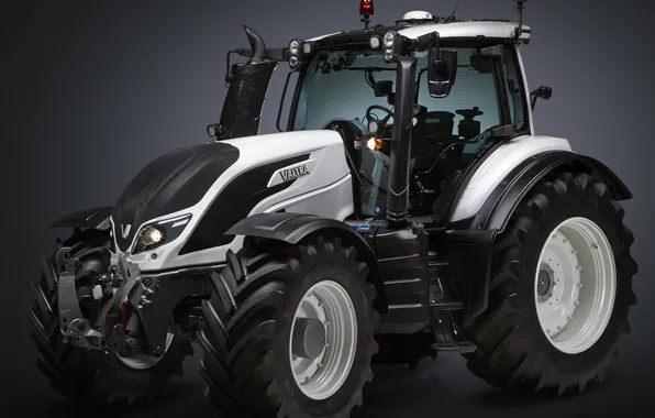 Technique, tractor, grey background, valtra