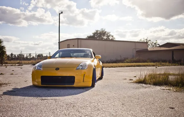 Yellow, nissan, 350z, style, stance, JDM