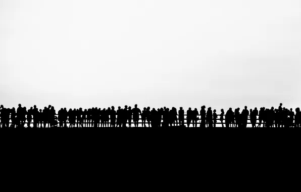 Picture bridge, people, Silhouette