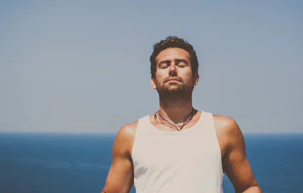 Sea, the sky, calm, necklace, horizon, male