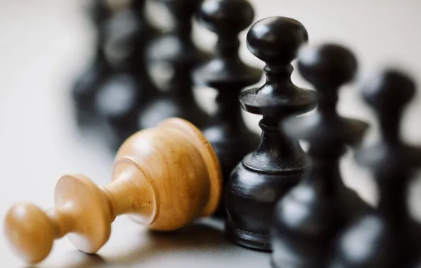 Macro, chess, figure, pawns