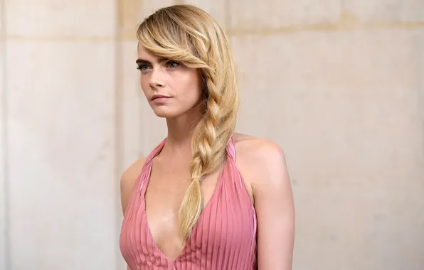 Portrait, makeup, dress, actress, hairstyle, blonde, braid, beauty