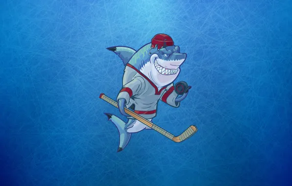 Picture Minimalism, Sport, Logo, Shark, Background, Hockey, Concept Art, Washer