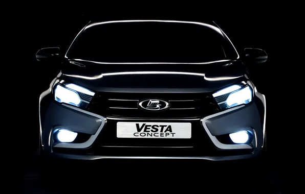 Concept, the concept, black background, Lada, Lada, Vesta, Vesta