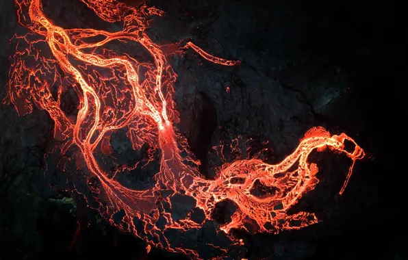 Nature, the volcano, lava