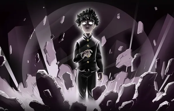 The wreckage, stones, power, Mob Psycho 100, Kageyama Shigeo, Mob Psycho 100