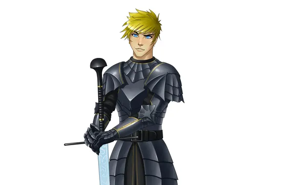 Picture sword, armor, knight, blonde
