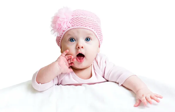 Picture children, eyes, small, girl, baby, cap, eyes, child