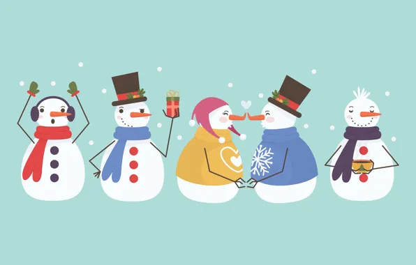 Snow, gift, clothing, graphics, hat, headphones, scarf, Christmas