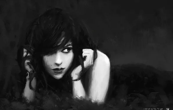 Girl, style, Gothic, art