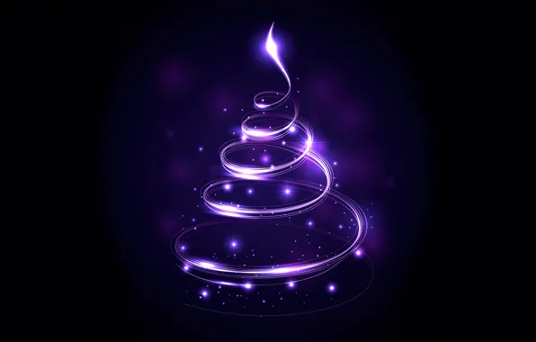 Decoration, tree, Christmas, dark, New year, christmas, black background, new year
