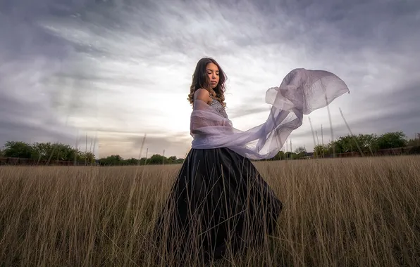Picture girl, nature, pose
