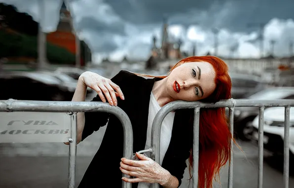 Moscow, freckles, redhead, Nadia, Andrey Metelkov