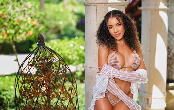 Chest, girl, pose, hands, bikini, curls, Sheila, Christopher Rankin