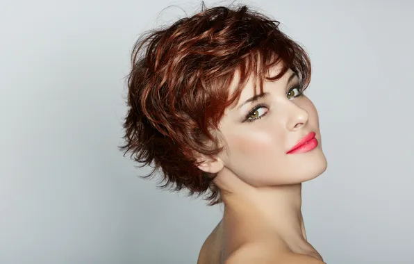 Girl, glamour, fringe, face, hair, crop, hair care, hair styling