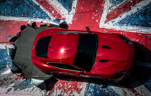 Picture Jaguar F-Type Coupe, Castle Bromwich, on the front of the jaguar factory