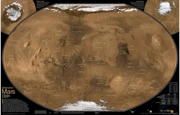 Map, Planet, Mars