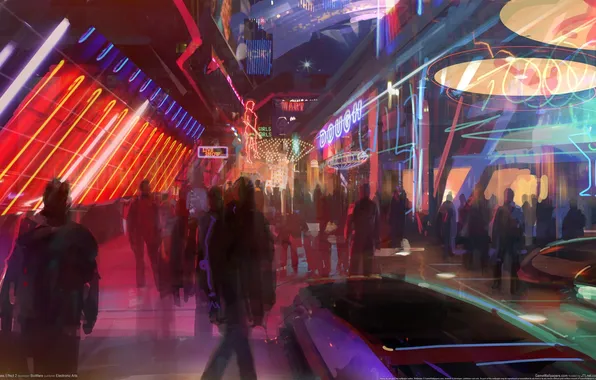 Picture neon, game, Mass Effect 2, art