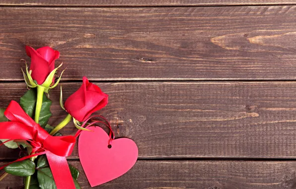 Love, flowers, heart, roses, red, love, heart, wood
