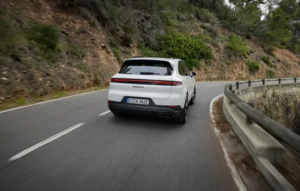 Porsche, Cayenne, rear view, Porsche Cayenne S E-Hybrid