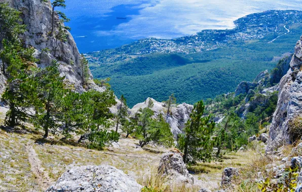 Mountains, Nature, Crimea, AI-Petri, The black sea, JUBK