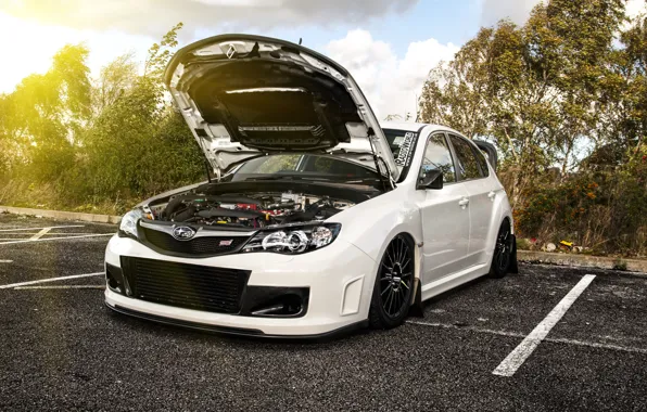 Subaru, Impreza, WRX, white, tuning