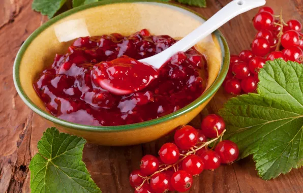 Picture macro, red, currants, jam