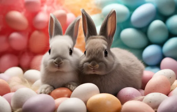Look, holiday, hare, eggs, spring, rabbit, Easter, rabbits