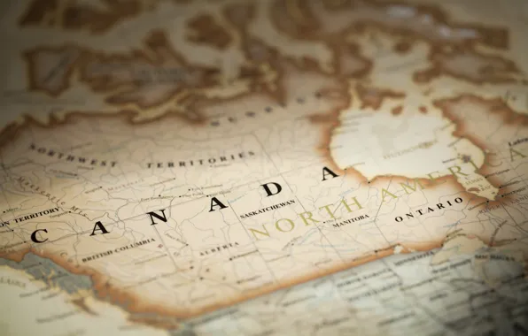 Canada, paper, antique map