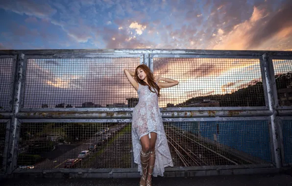 Picture girl, fog, Asian