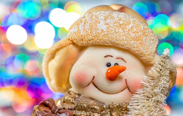Macro, holiday, toy, snowman