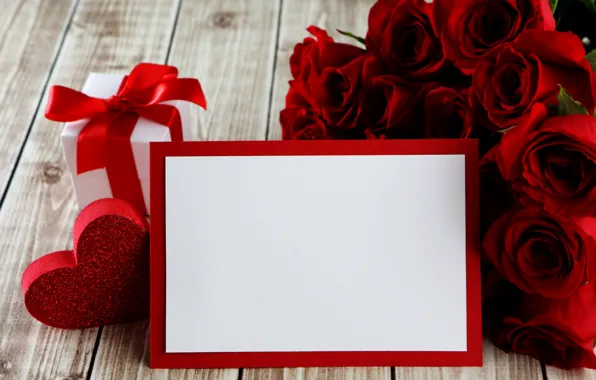 Picture red, love, heart, romantic, gift, roses, red roses, valentine`s day