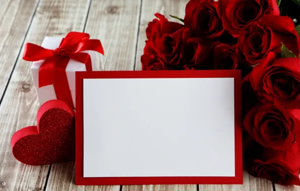 Red, love, heart, romantic, gift, roses, red roses, valentine`s day