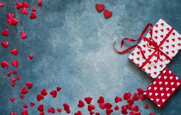 Love, gifts, hearts, red, love, romantic, hearts, valentine's day