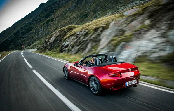 Road, red, Mazda, Roadster, MX-5, 2019